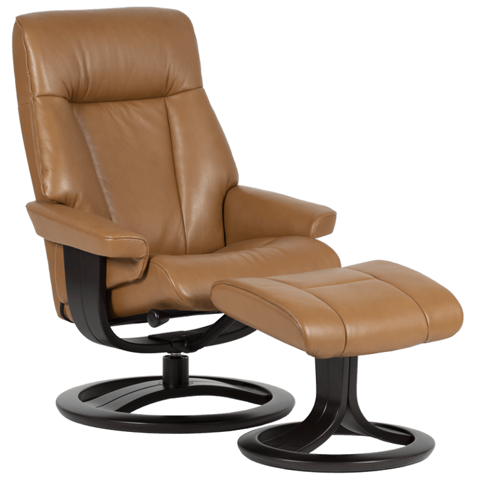 leather chair with ottoman